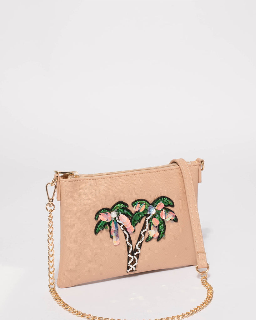 Natural Peta Palm Tree Crossbody Bag