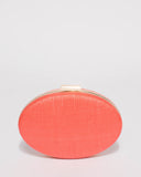 Coral Oval Hardcase Clutch Bag