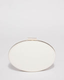 White Oval Hardcase Clutch Bag