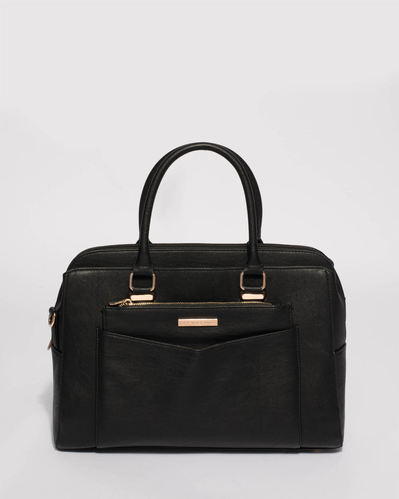Black Taylor Pocket Tote Bag