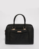 Black Taylor Pocket Tote Bag