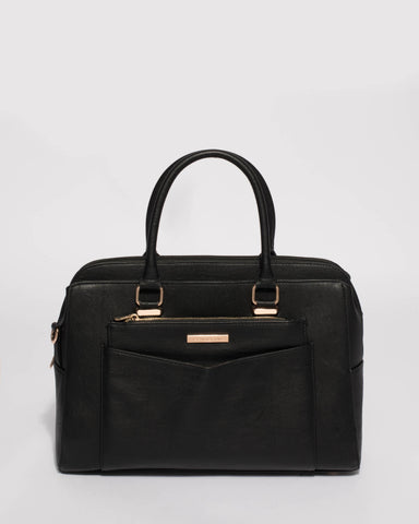 Black Taylor Pocket Tote Bag