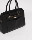Black Taylor Pocket Tote Bag
