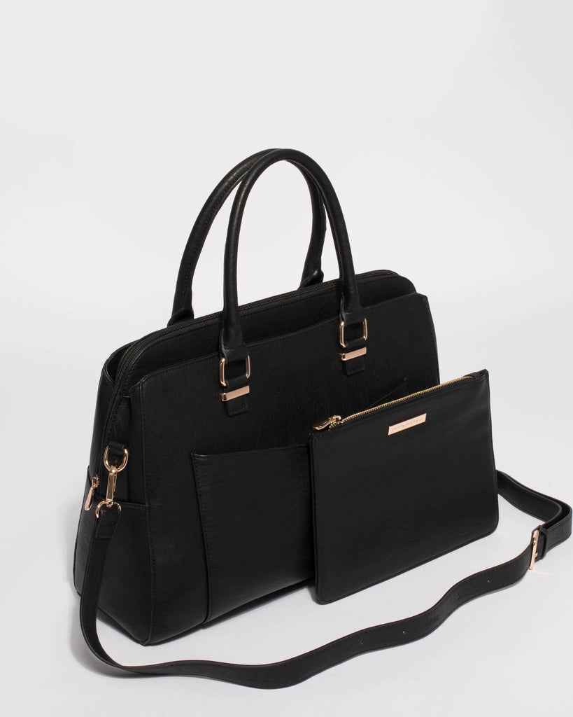 Black Taylor Pocket Tote Bag