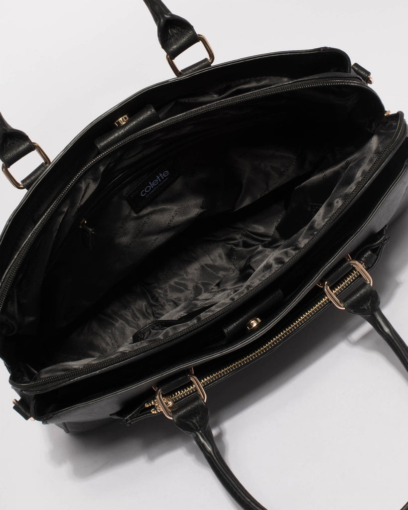 Black Taylor Pocket Tote Bag