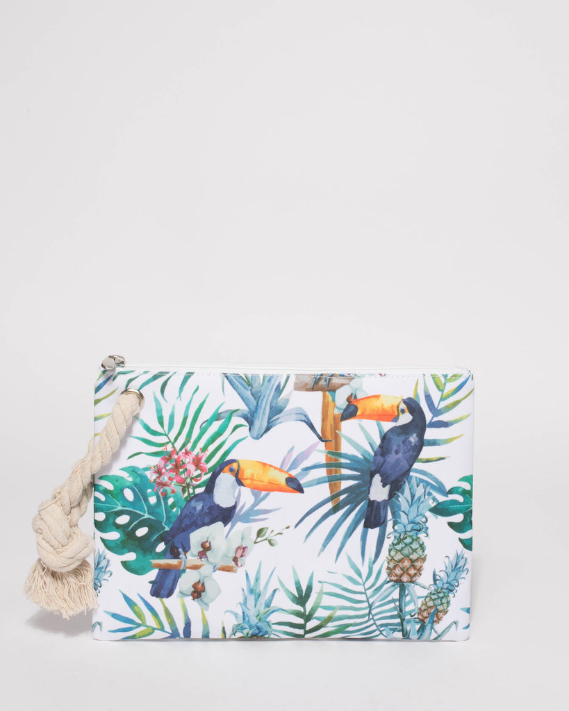 Multi Colour Tropical Summer Beach Pouch