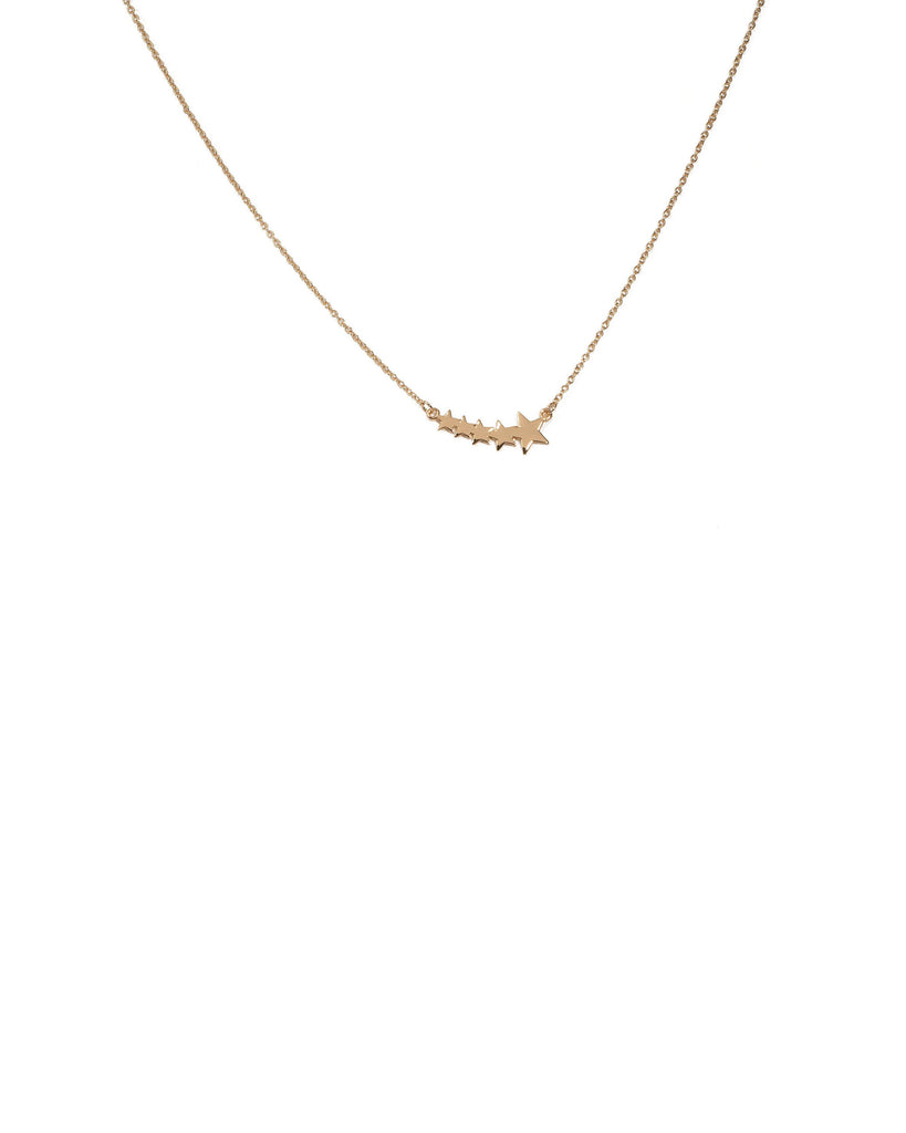Gold Tone Gradual Star Fine Necklace