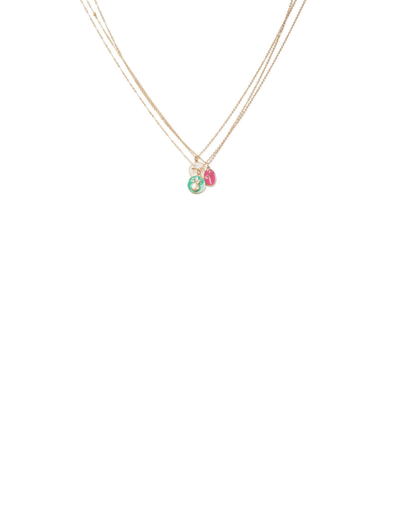 Multi Colour Gold Tone Summer Charm Necklace