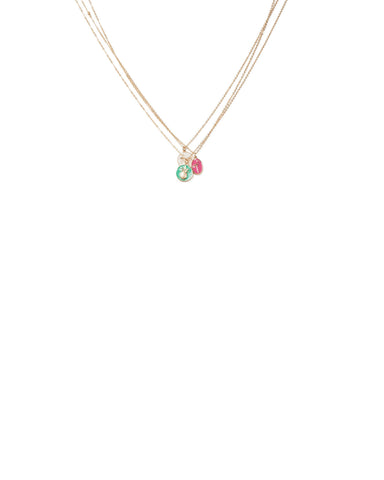 Multi Colour Gold Tone Summer Charm Necklace
