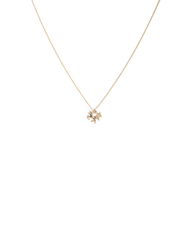 Crystal Gold Tone Unicorn Pendant Necklace