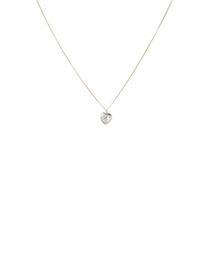 Blue Gold Tone Heart Confetti Pendant Necklace