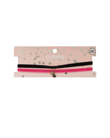 Pink Gold Tone Velvet Choker Pack