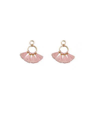 Pink Gold Tone Mini Tassel Drop Earrings