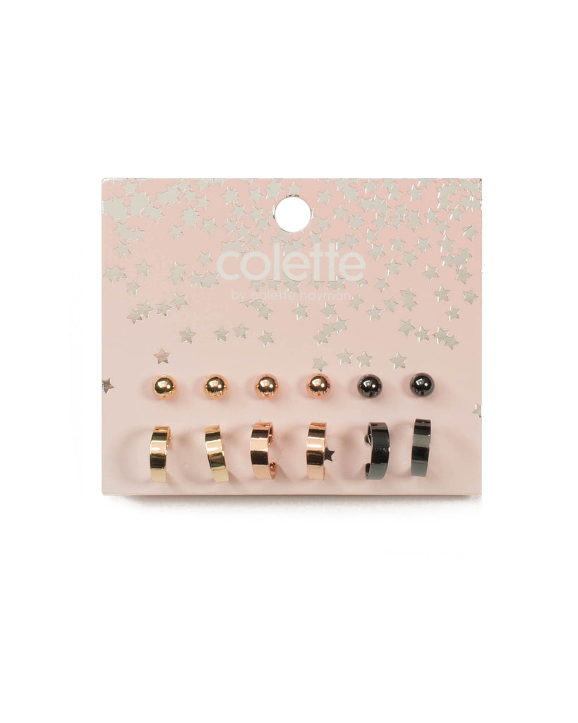 Multi Colour Mini Hoop And Stud Earring Pack