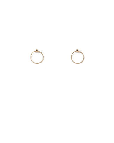 Gold Tone Mini Drop Ring Earrings