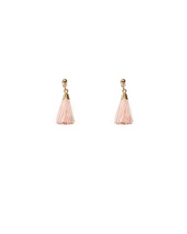Pink Gold Tone Mini Drop Tassel Earrings