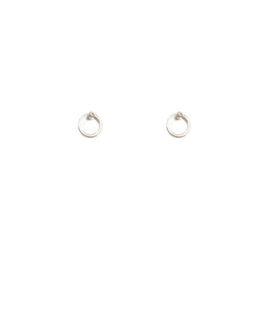 Silver Tone Mini Diamante Round Stud Earrings