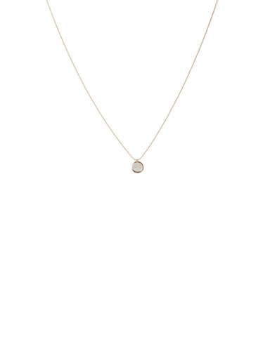 Silver Round Glitter Pendant Necklace