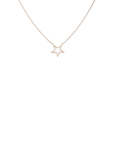 Rose Gold Tone Fine Metal Star Necklace