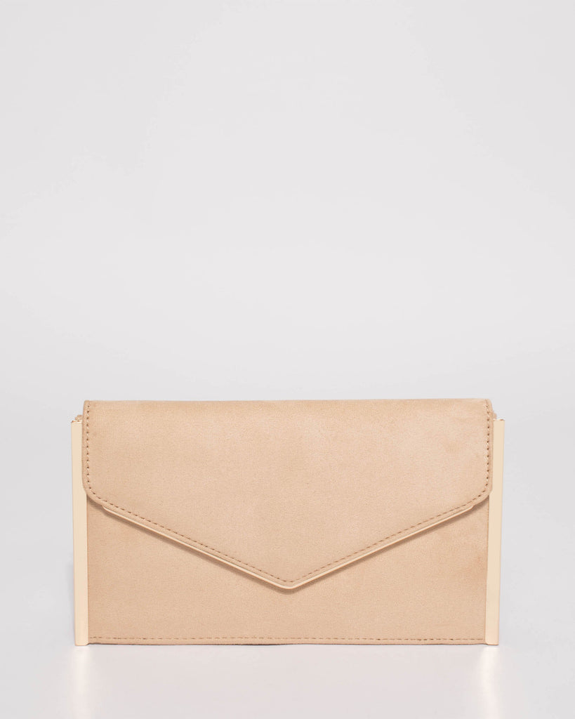 Nude Mila Large Evening Clutch Bag