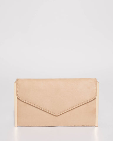 Nude Mila Large Evening Clutch Bag