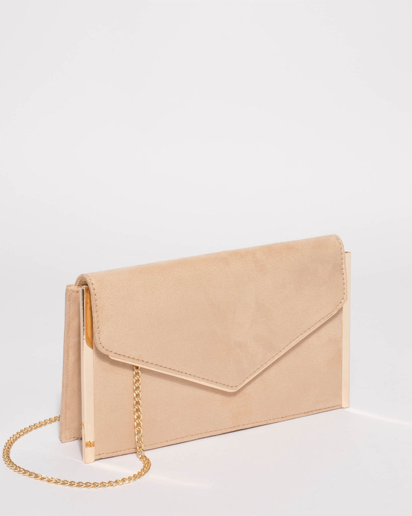 Nude Mila Large Evening Clutch Bag