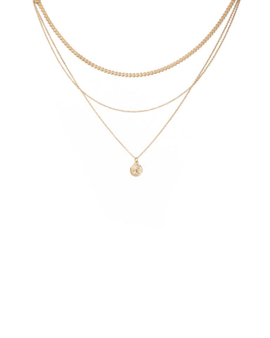 Gold Tone Fine Heart Layered Necklace
