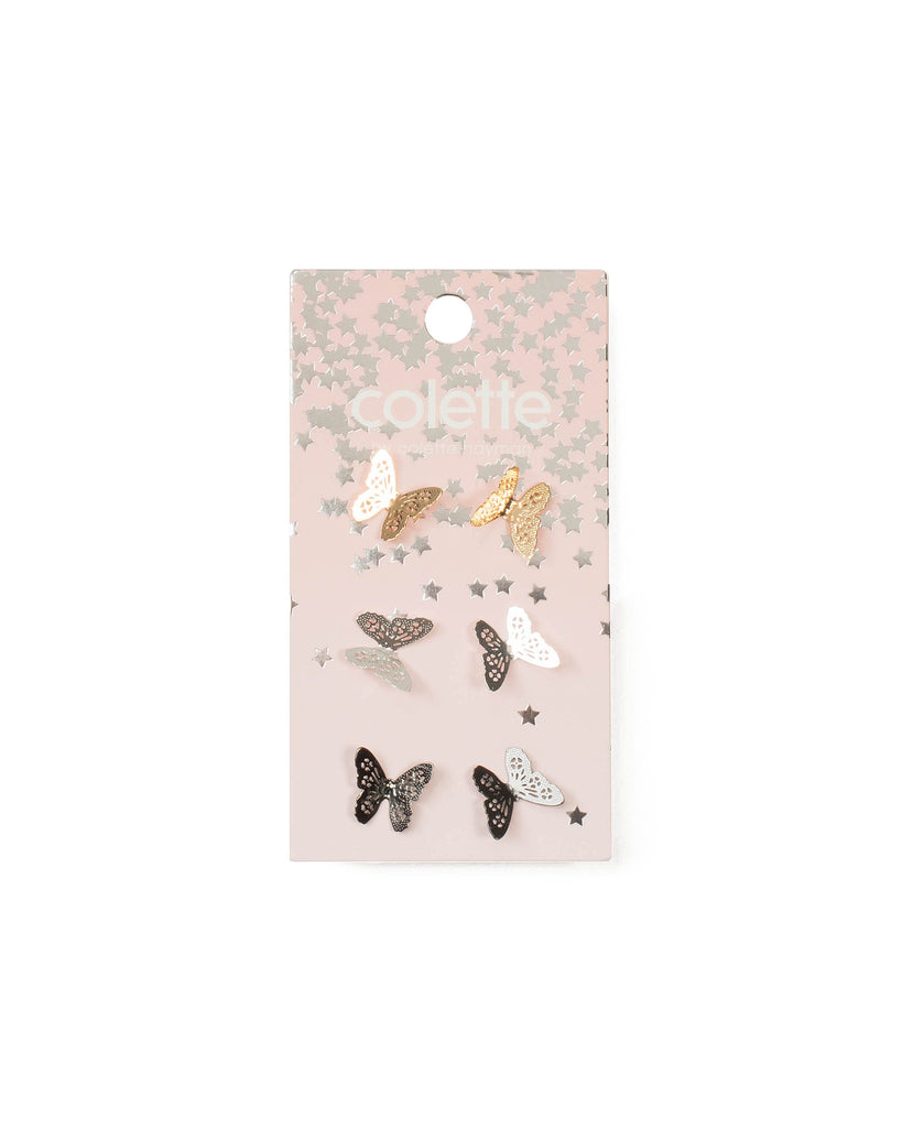 Multi Colour Butterfly Metal Earring Pack