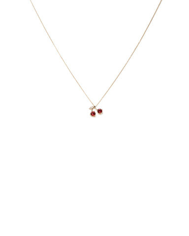 Red Gold Tone Cherry Stone Necklace