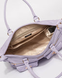 Purple Smooth Baby Travel Bag With Gold Hardware