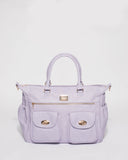 Purple Smooth Baby Travel Bag With Gold Hardware