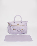Purple Smooth Baby Travel Bag With Gold Hardware