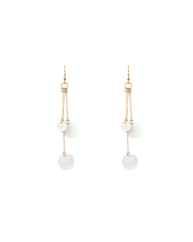 Hologram Gold Tone Drop Sequin Statement Earrings