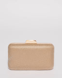 Gold Lindsey Hardcase Clutch Bag