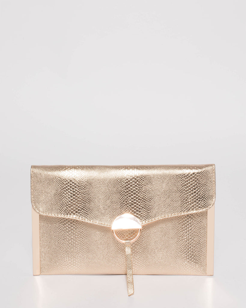 Gold Ramona Envelope Clutch Bag