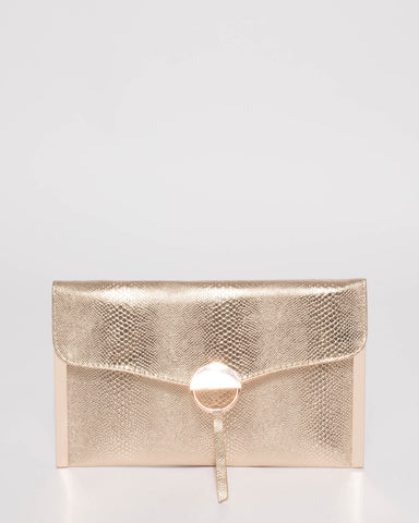 Gold Ramona Envelope Clutch Bag