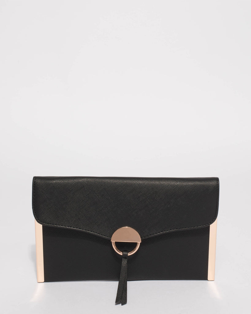 Black Ramona Envelope Clutch Bag