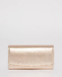 Gold Snake Textured Lizzie Eve Clutch Bag
