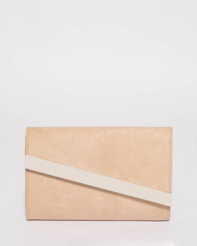 Natural Tessa Diagonal Clutch Bag