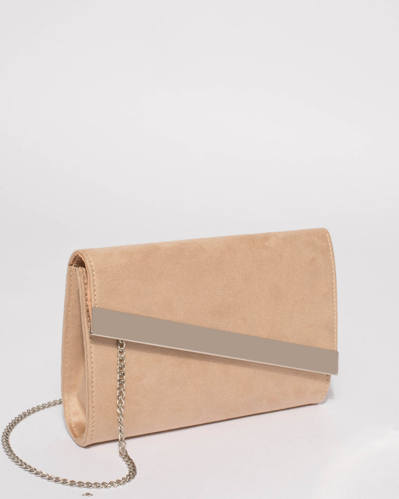 Natural Tessa Diagonal Clutch Bag