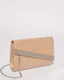 Natural Tessa Diagonal Clutch Bag