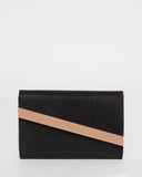 Black Tessa Diagonal Clutch Bag