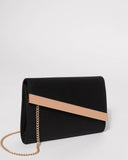 Black Tessa Diagonal Clutch Bag