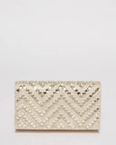 Light Gold Embellished Evening Clutch Bag