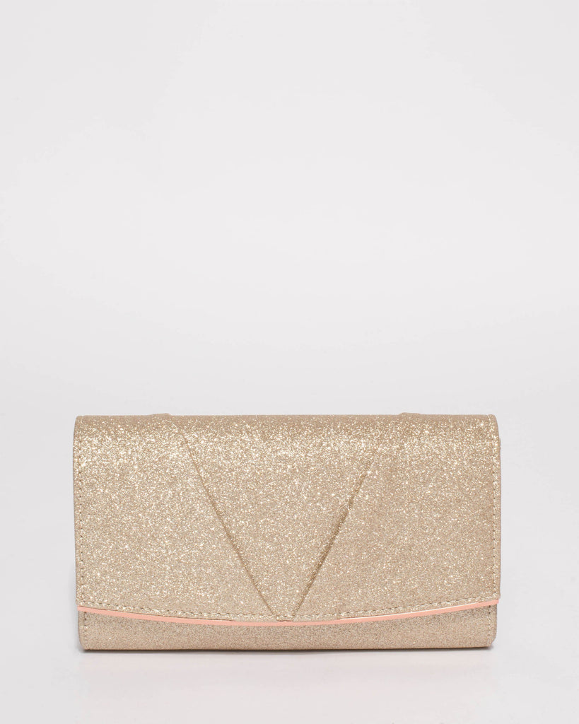 Gold Glitter Marley Evening Clutch Bag