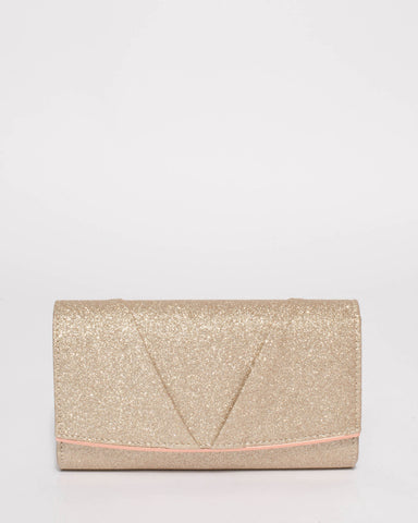 Gold Glitter Marley Evening Clutch Bag