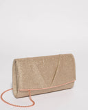 Gold Glitter Marley Evening Clutch Bag