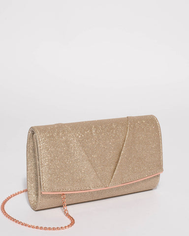 Gold Glitter Marley Evening Clutch Bag