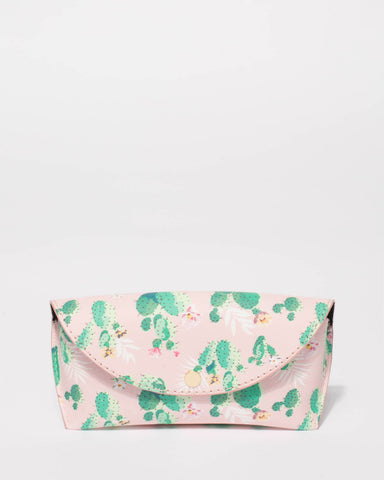 Pink Cactus Portable Glasses Case