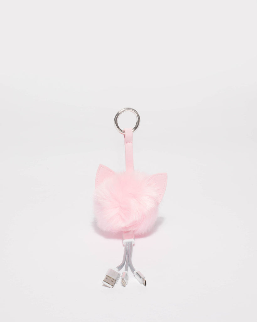 Pink Fluffy Multi Charger Key Ring